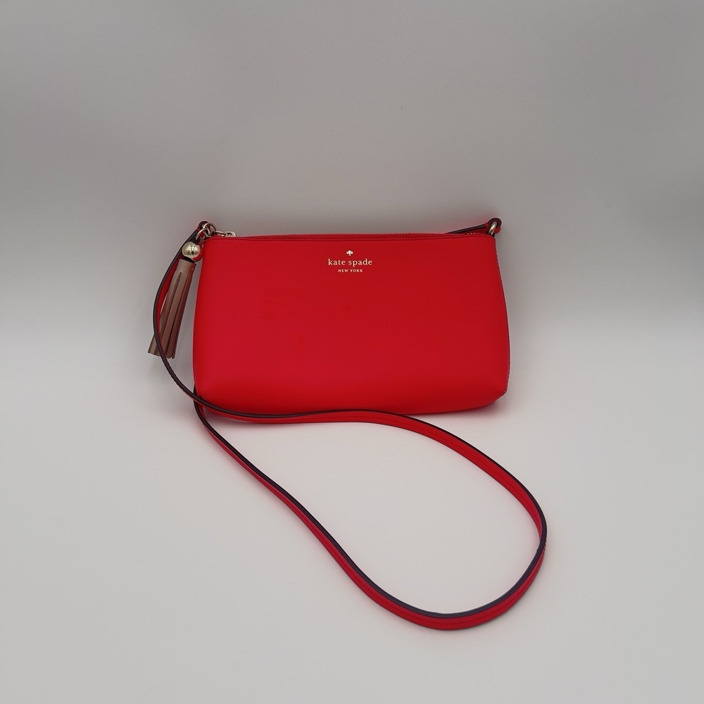Kate Spade New York Pink Wristlet Pouch Zip‎ Clutch Wallet Purse Leather Trim